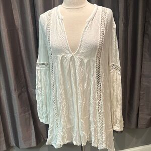 Free People White Boho Blouse